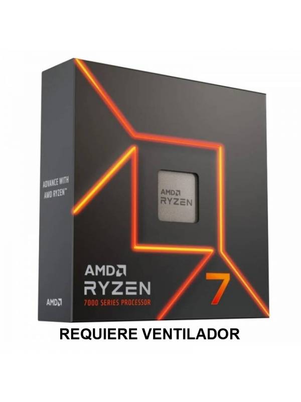 CPU AMD S-AM5 RYZEN 7 7700X    4.5 GHz BOX SIN VENTILADOR PN: 100-100000591WOF EAN: 730143314428