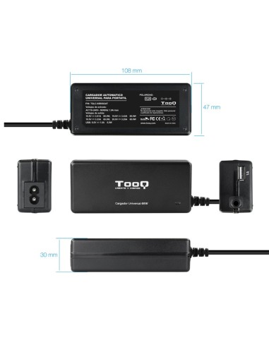 ALIMENTADOR PORT. 65W TOOQ AUT O 1 X USB 8...