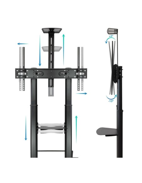 SOPORTE SUELO VESA 60-100"     ARES CON RUEDAS REGULABLE PN: FS20404HM-B EAN: 8433281013759   