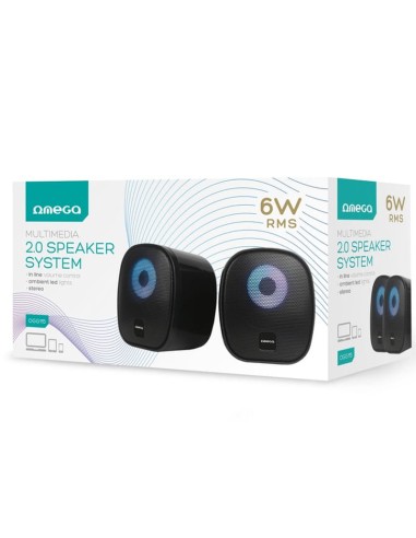 ALTAVOZ 2.0 OMEGA 0GG115 LED   6W RMS NEGRO PN:...