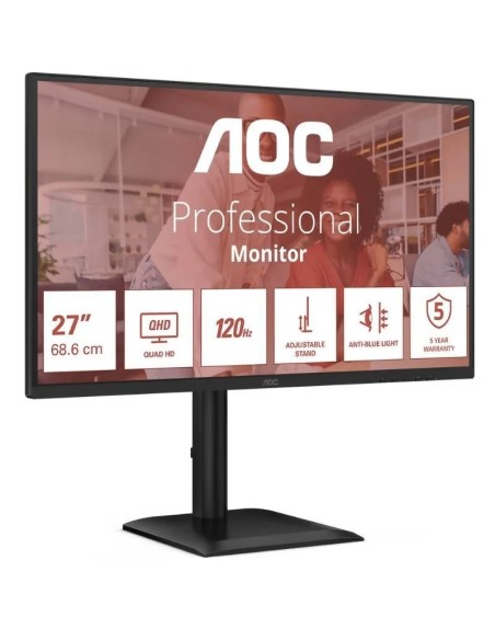 MONITOR   27" AOC IPS Q27E4U   QHD MULTIMEDIA NEGRO PN: Q27E4U EAN: 4038986182812   