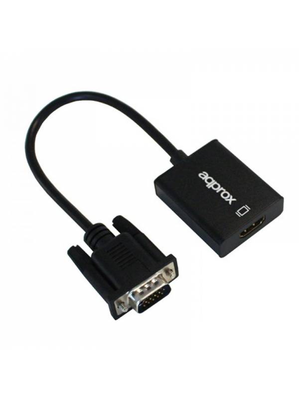 ADAPT. VGA A HDMI CON ENTRADA  DE AUDIO NEGRO PN: APPC25 EAN: 8435099520870