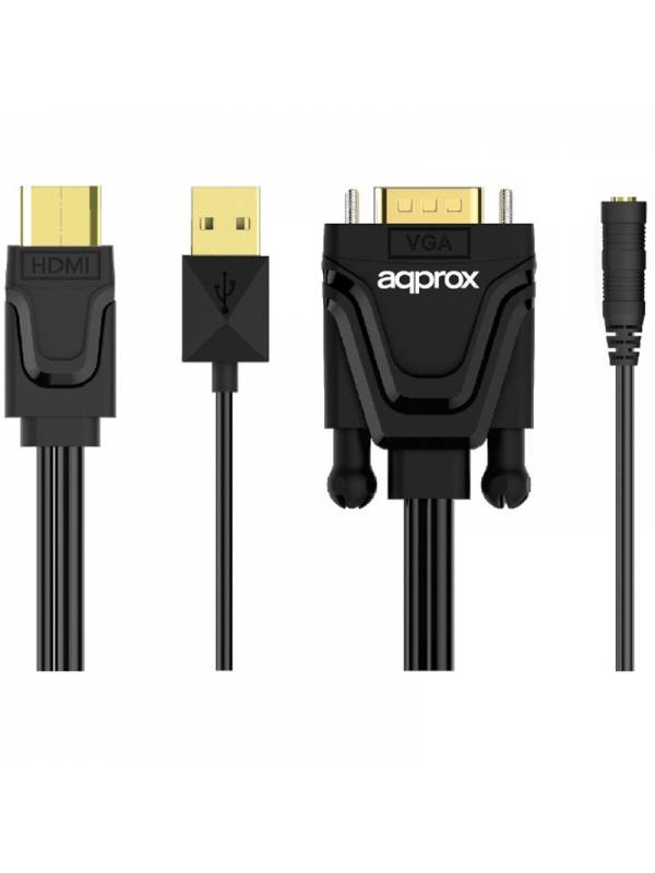 ADAPT. HDMI A VGA + AUDIO      NEGRO APPROX PN: APPC22 EAN: 8435099520849